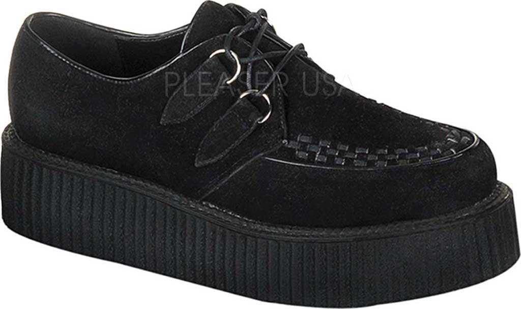 DEMONIA Womens Gothic Punk Black Faux Suede Platform Creepers Shoes CRE402S/B 
