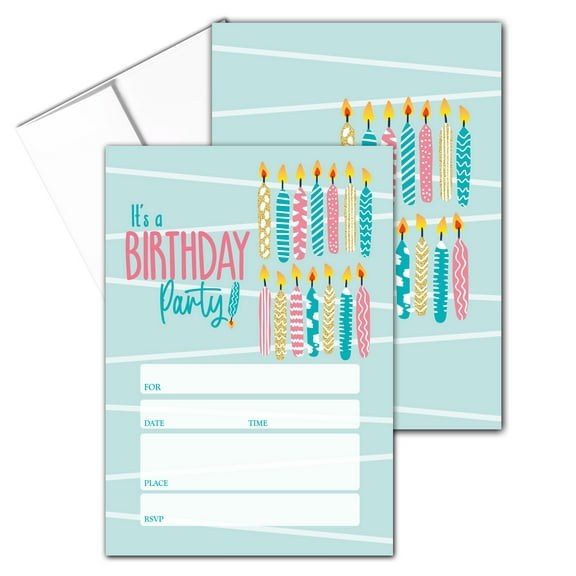 Stonehouse Collection Birthday Party Fill in the Blank Party Invitations For Kid