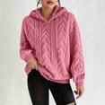thumbnail image 6 of XUNKUSGA Womens Fuzzy Hoodies Classic Solid Color Textured Jacquard Fleece Pullover Top with Drawstring Hood Comfy Cozy Oversized Winter Warm Coat 4XL, 6 of 8