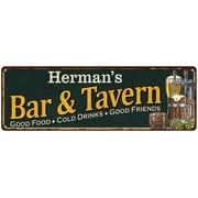 Herman's Bar and Tavern Sign Green Man Cave 6x18 106180003291