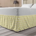 thumbnail image 1 of Modern Bed Skirt, Abstract Minimal Design Pattern of Surreal Funky Polygonal Forms, Elastic Bedskirt Dust Ruffle Wrap Around for Bedding Decor, 4 Sizes, Yellow Baby Pink and Seafoam, by Ambesonne, 1 of 2