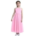 thumbnail image 4 of iEFiEL Girls Chiffon Scoop Neck Flower Girl Dress Wedding Bridesmaid Birthday Party Dress Pink 8, 4 of 7