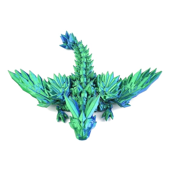3D printed crystal flying dragon movable joint pterosaur ornament with wings, handmade children's