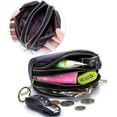 thumbnail image 4 of monederos con cremallera de triple capacidad y cartera de viaje pequeña con llavero, 4 of 5