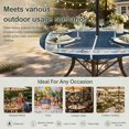 thumbnail image 6 of Round Outdoor Tablecloth with Umbrella Hole and Zipper, Navy Blue Coastal Tablecloth with Elastic Waterproof, Vintage Summer Beach Coral Shell Starfish Patio Table Covers for 45" - 54" Pool Tables, 6 of 9