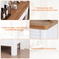 thumbnail image 4 of Pusnapku 47" Console Table, Fluted Wood Foyer Table with Charging Station, Narrow Couch Desk with Storage Shelf and 3 Drawers for Living Room, Hallway, 4 of 9