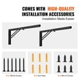 thumbnail image 6 of Foldable Heavy Duty Floating Shelf Brackets 24 Inch L Shape 2 Pack 5mm Thick Matte Black Steel Shelving Brackets 300 lbs Load Capacity, 6 of 6