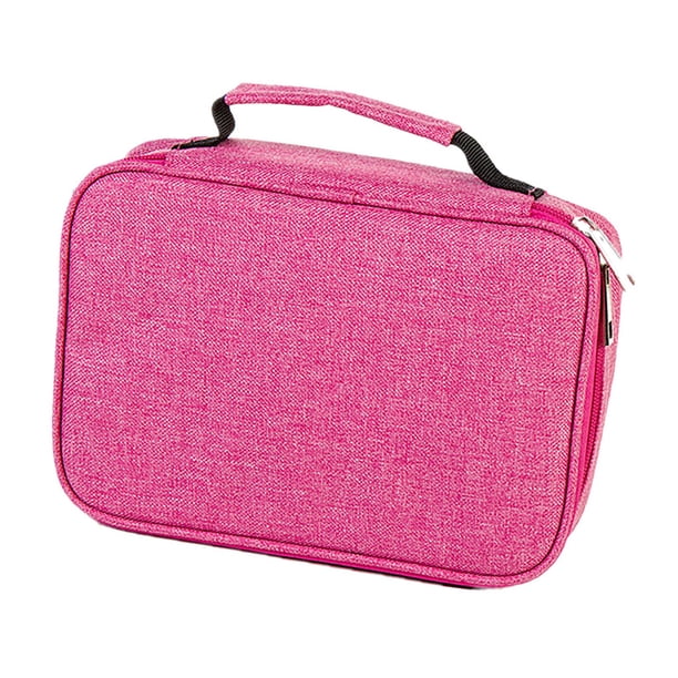 Lápices De Poliéster Estuche De Lápices - Bolígrafos De Gel Múltiple Bolígrafo Y Organizador De Marcadores - Artista Universal Con Cremallera Portátil Rosa roja Sunnimix Estuche para lápices con ranuras