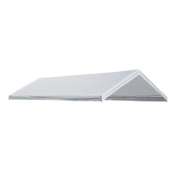 Valanced Couverture de Remplacement pour Auvent Blanc 20'X20 Pieds Toit Bâche d'Ombre Véhicule Taille Finie 18 Pieds.6 x 20 Pieds