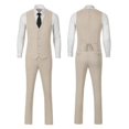 thumbnail image 7 of Lycody Retro 3 Piece Suit Tweed Herringbone Men's Suits Slim Fit Groom Tuxedos Set Prom Brown Grey Jacket Blazer Vest Pants, 7 of 7
