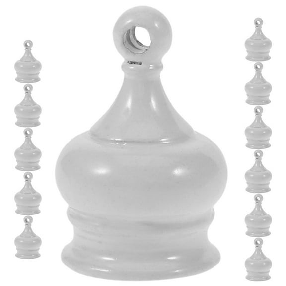 FRCOLOR 12pcs Lamp Finial Cap Knob M10x1 Thread Finial for Lamp Shades Ceiling Chandelier Sphere Holder Decorative Retro Lamp Finial Decoration White