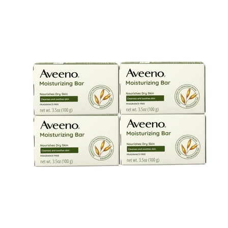 4 Pack - AVEENO Naturals Moisturizing Bar for Dry Skin 3.50 oz