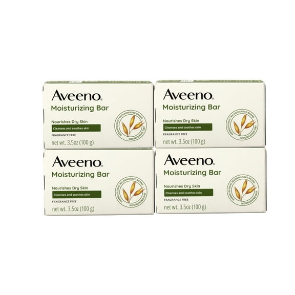 4 Pack - AVEENO Naturals Moisturizing Bar for Dry Skin 3.50 oz