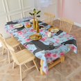 thumbnail image 3 of French Bulldog and Flower Rectangle Tablecloth 60"x102",Waterproof Polyester Rectangle Table Cloth, Wipeable Spillproof Polyester Tablecloth for Dining, Camping, Indoor and Outdoor, 3 of 6