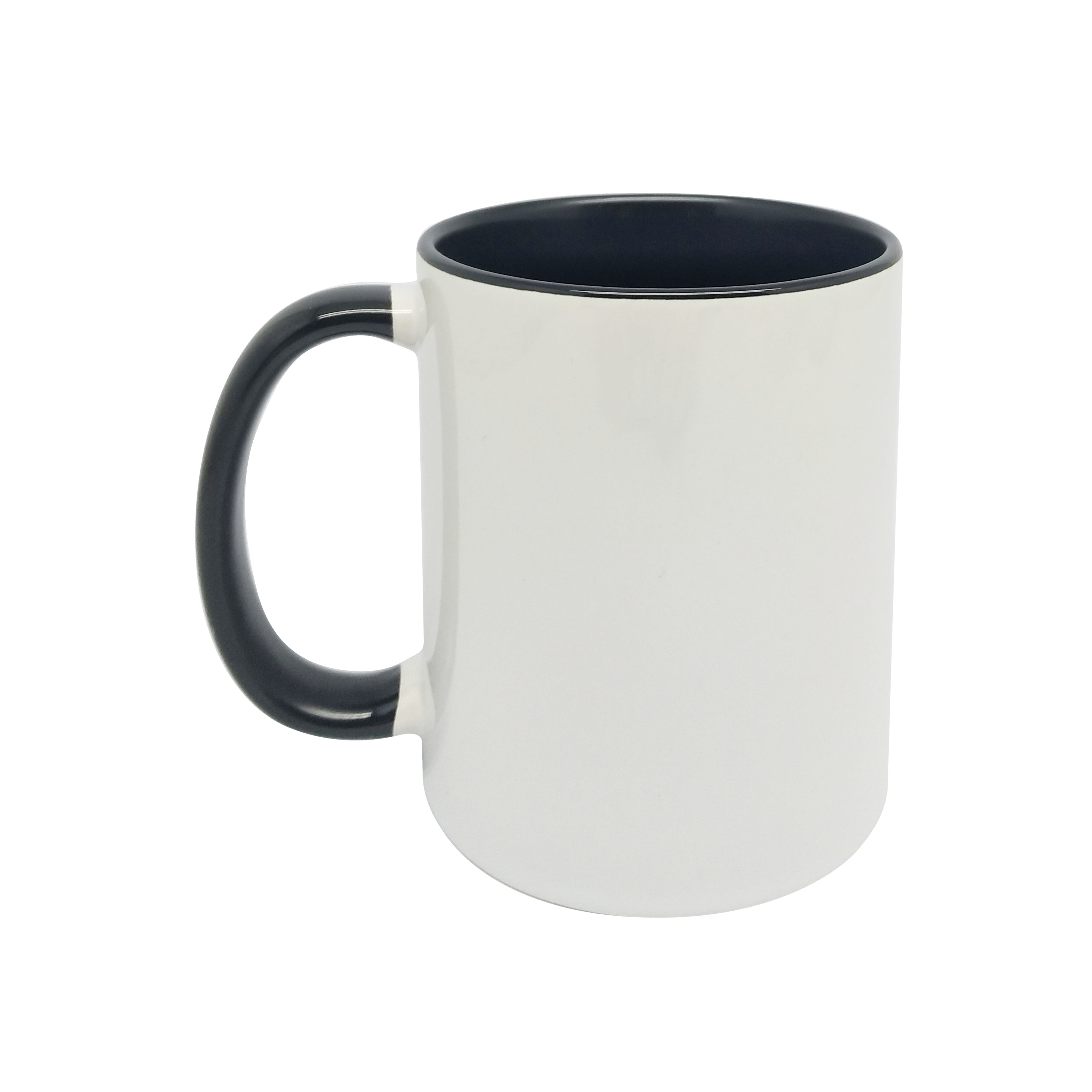 11.8oz Two-Tone Sublimation Mugs by Make Market – White Exterior & Black Interior Ceramic Blanks for Heat Transfer - Personalized Gifts & Custom Drinkware - 6 Pack
