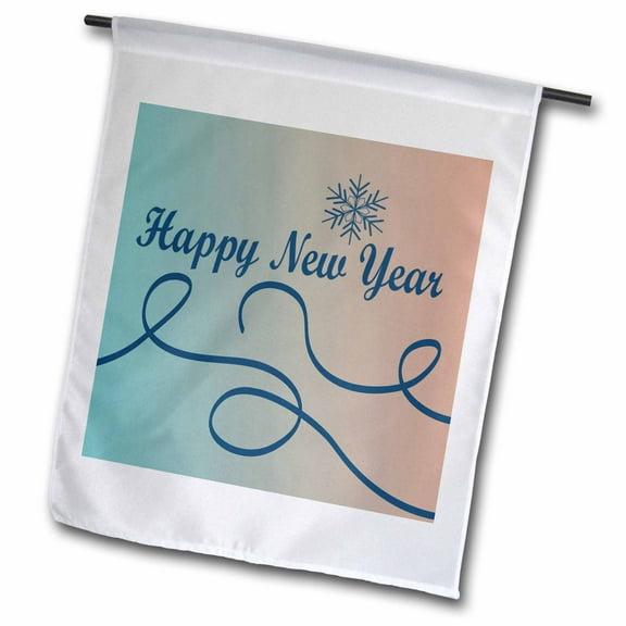 3dRose, Happy New Year Abstract, 12 x 18 inch Garden Flag