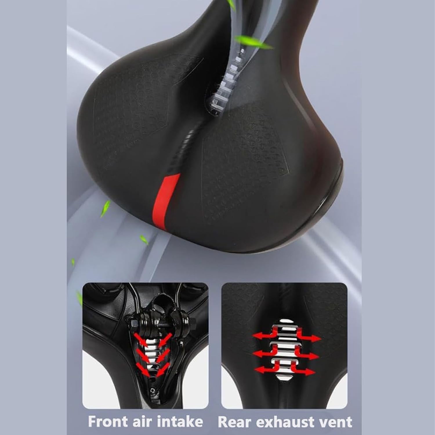 Bike Saddle, Ergonomic Shape for Hip Comfort, for Road and Mountain Biking