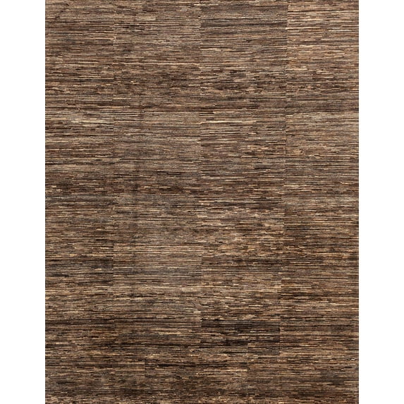 Ahgly Company Machine Washable Indoor Rectangle Abstract Bakers Brown Area Rugs, 7' x 9'