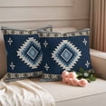 thumbnail image 2 of Outdoor Pillow Covers Pack of 2, Boho Geometric Retro Lines Waterproof Throw Pillowcase Cushion Cases, Abstract Tribal Pattern Decorative Pillow Cover for Couch Sofa Home Bed Patio, 2 of 9