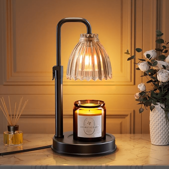 VOLIVO Candle Warmer Lamp Adjustable Height Timer Wax Melt Warmer Lamp with 2*50W Bulbs Gift for New Home Decor