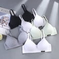thumbnail image 2 of Ropa interior cómoda sin costuras de algodón puro para niñas, período de desarrollo, estudiante de secundaria, pecho pequeño, sujetador push up inalámbrico, fino, 2 of 6