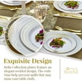 thumbnail image 2 of PLASTIC PLATES FOR WEDDING | 20 pc | Heavy Duty Plastic Dishes | Elegant Fine China Look | Bella – Gold (10.25”), 2 of 6