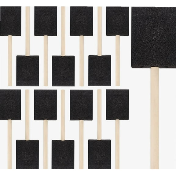 20 Pcs Foam Paint Brushes, 2 Inch Foam Brush, Wood Handle Sponge Brush, Sponge Brushes for Painting, Foam Brushes for Staining, Varnishes, and DIY Craft Projects