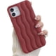 thumbnail image 1 of Funda para iPhone con diseño de ondas 3D y bordes rizados, de silicona suave, fina, a prueba de golpes (vino, iPhone 14 Pro), 1 of 8