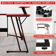 L Shaped Computer Desk - Gaming Table Corner Desk 50 Inch PC Writing Desk Study Desks with Wooden Desktop Monitor Stand for Home Office Dorm Small Space, Black