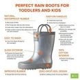 thumbnail image 2 of Oakiwear Kids Rain Boots For Boys Girls Toddlers Children, Silver, 2 of 2
