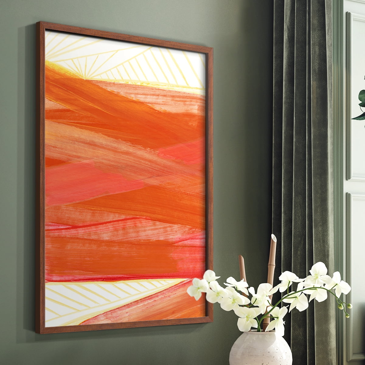 Warm Rays II Framed Print in Brown Solid Wood 11 x 14 Framed Print