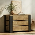 thumbnail image 7 of Finmind 36-Inch Wide Nightstand, Large Night Stand with 3 Drawers, Oversized Nightstand Bedside Table for Bedroom, Farmhouse Side End Table with Storage  for Living Room, Natural, 7 of 7