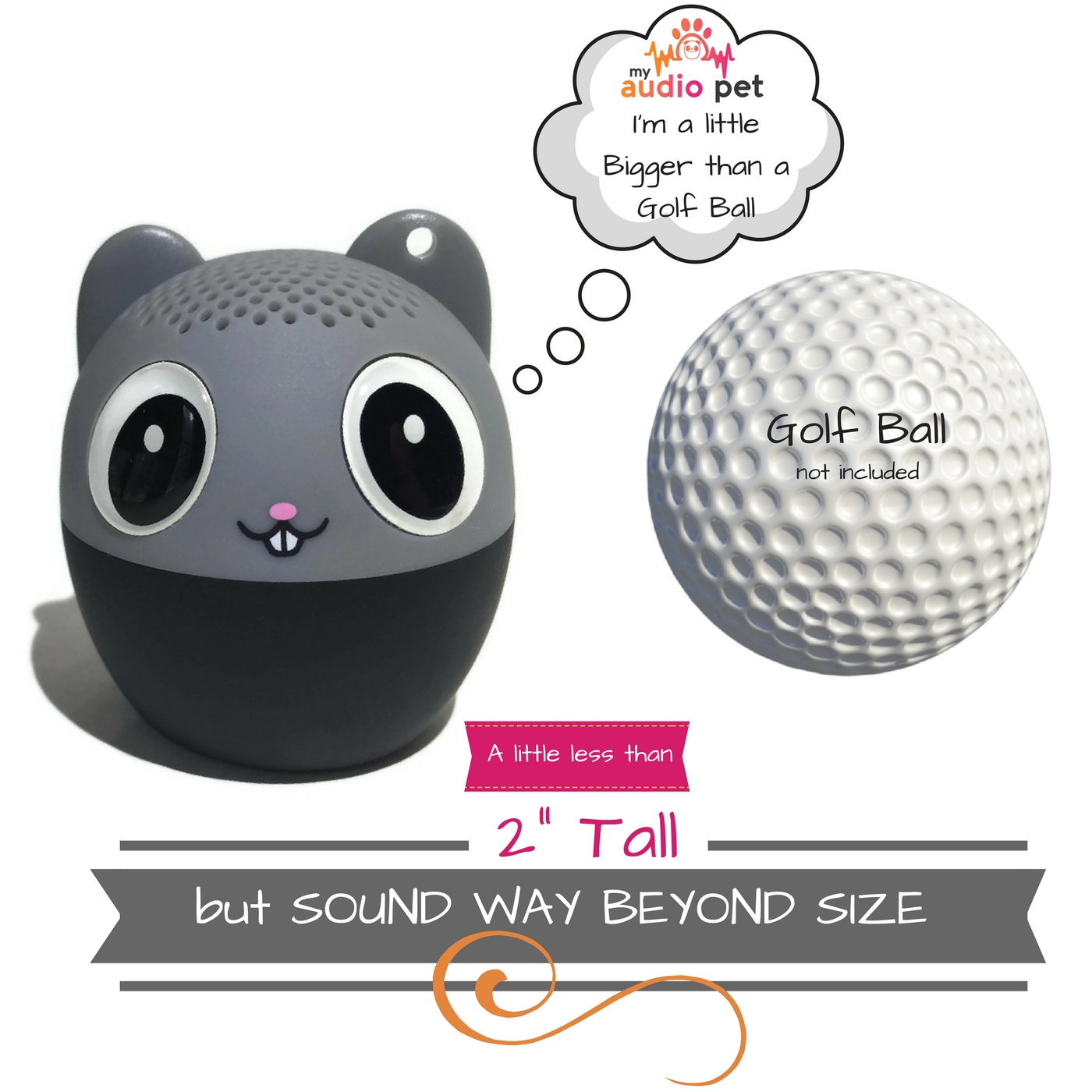 My Audio Pet (TWS) Mini Bluetooth Animal Wireless Speaker with TRUE WIRELESS STEREO TECHNOLOGY _ Pair with another TWS Pet for Powerful Rich Room-filling Sound _ (Mega Mouse) - image 3 of 6