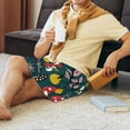 thumbnail image 6 of Kdxio Cartoon Leaf Mushroom Red Print Mens Sleep Shorts Bottoms Soft Comfy Pajama Wear Pants with Drawstring Pockets, 6 of 7