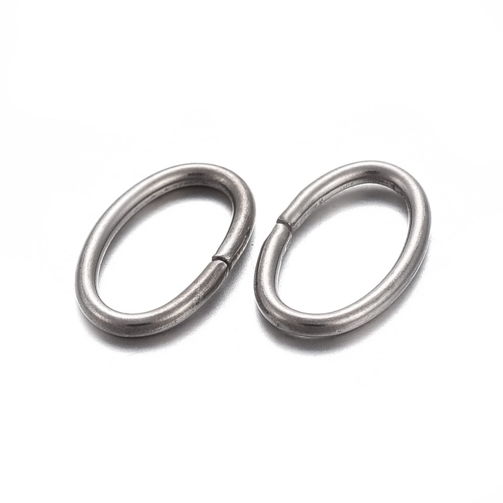 Resistant 304 Stainless Steel Open Jump Rings Oval Stainless Steel color 20 Gauge 8x5x0.8mm Inner Diameter: 3.5x6.5mm