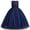 Dark Blue, variant on IDOPIP Girls Flower Vintage Lace Princess Long Dress for Kids Tulle Pageant Formal Party Wedding Bridesmaid Puffy Floor Dance Evening Gown 5-6 Years Blue
