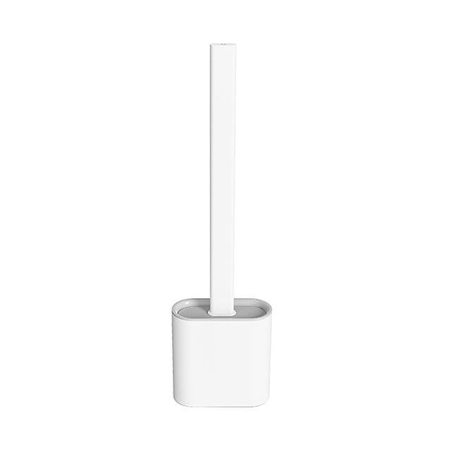 Cepillo de limpieza de inodoro doméstico con mango largo Cepillo de inodoro con cabezal de TPR Herramienta de limpieza de baño con tapa GeweYeeli HA7877-01B