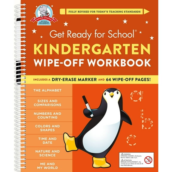 Get Ready for School Get Ready for School: Kindergarten Wipe-Off Workbook, (Spiral-Bound)