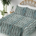 thumbnail image 3 of Ambesonne Woodland Pattern Fitted & Flat Sheet with Shams 4 Pcs Set, Sketchy Branches, Queen, Cadet Blue Green Brown, 3 of 5