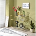 thumbnail image 3 of Fox Hill Trading Millenial 3-Tier Glass and Metal Console Table in Gold, 3 of 3