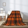 thumbnail image 2 of Fuzoiu Halloween Tartan Plaid Print Flannel Throw Blanket,Light Weight Warm Decorative,Throw Blanket Cover for Sofa, Couch, Bedroom,Travel-60"x50", 2 of 6