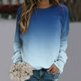 thumbnail image 2 of Vedolay Womens Plus Size Tops Hoodies for Women Casual Long Sleeve Sweatshirts Crew Neck Relaxed Fit Tops,Blue M, 2 of 3