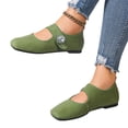 thumbnail image 1 of HTHLVMD Ballerines Mary Jane en Suède, Chaussures à Boucle en Strass, Chaussures Décontractées Confort pour Femmes, Ballerines Classiques pour Femmes à Bout Rond avec Bride à Boucle Sécurisée pour un Port Quotidien Confortable et Stylé, Vert 7, 1 of 6