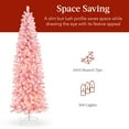 thumbnail image 6 of Best Choice Products 9ft Pink Pre-Lit Artificial Snow Flocked Pencil Christmas Tree Holiday Decoration w/ 500 Lights, 6 of 8