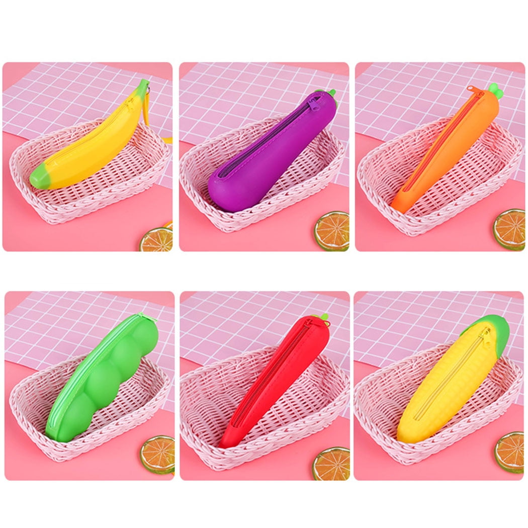 Fruit Vegetable Pencil Case Student Silicone Pencil Bag Cute Small Wallet  Storage Bag Key Case - China Kids Bag and Coin Purse price