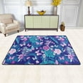 thumbnail image 2 of XMXY Area Rugs Doormat Outdoor Entrance, Butterflies Hibiscus Leaf Art Facecloth Non-slip Floor Mat Rug for Living Room Kitchen Sink Area Indoor,72"x48", 2 of 9