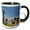 Black/White, variant on 3drose, Willis and Sears Tower, Chicago River, Il - Us14 Dfr0093 - David R. Frazier, 11oz Two-tone Blue Mug