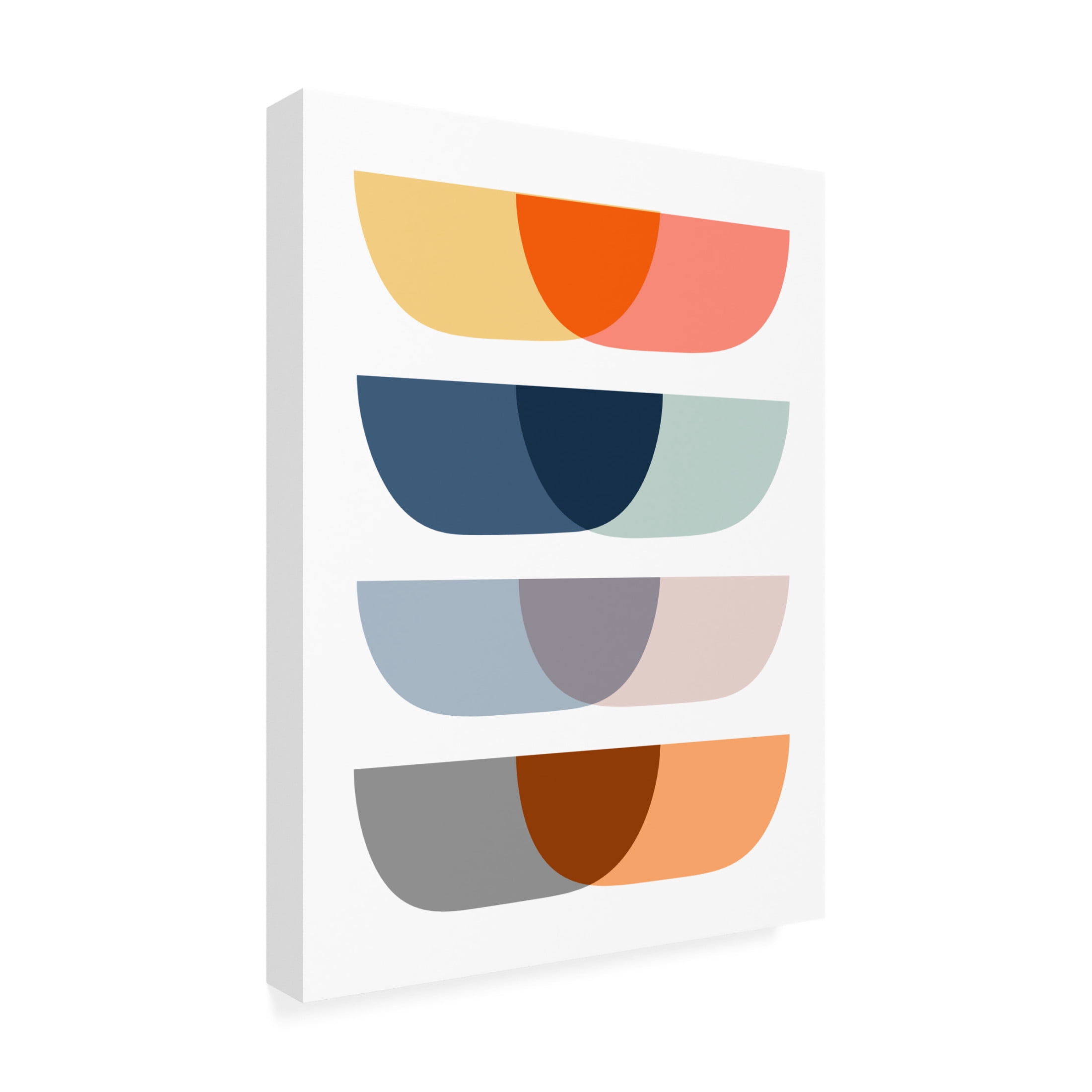 Canvas Wall Art - Tom Quartermaine 'Colorful Abstract Mid Century Design' Wall Art for Living Room, Bedroom, or Office Décor by Trademark Fine Art - 18 x 24 Inches