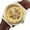 Gold plate belt, variant on Men's mechanical watch, fully automatic, European and American style, with PU leather strap or steel band, hollow design, fashionable wristwatch for men