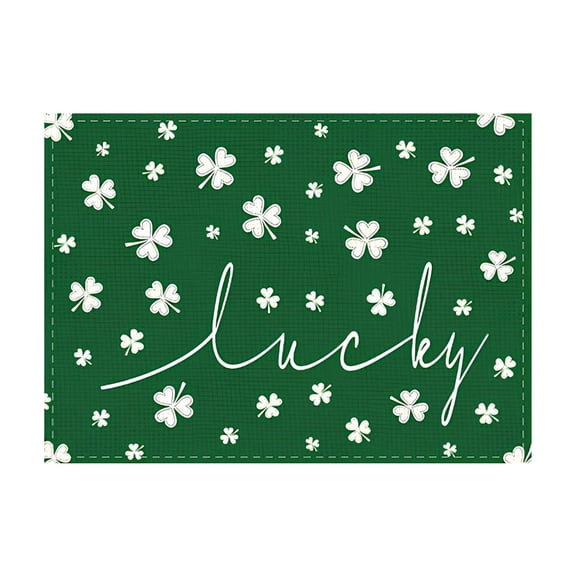 Cinvoph Placemats St Patricks Day Shamrock Table Insulation Protection for Cozy Home Irish Decorative Green Feast Celebration Party Decor 19"x12"